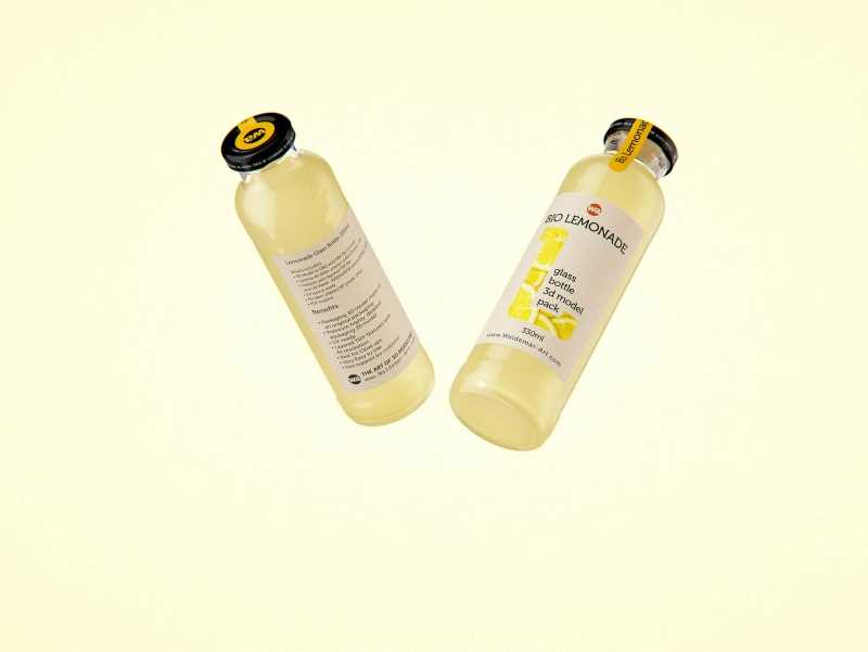 Packaging 3D model of Bio Lemonade Glass Bottle 330ml