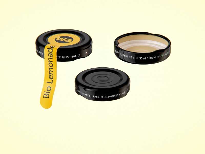 Packaging 3D model of Bio Lemonade Glass Bottle 330ml