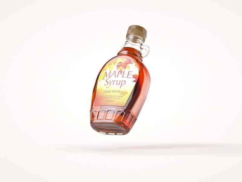 Maple Syrup Glass bottle 250ml 3D model pack (with a glass pattern)