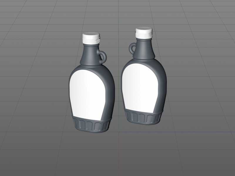 Maple Syrup Glass bottle 250ml 3D model pack (with a glass pattern)