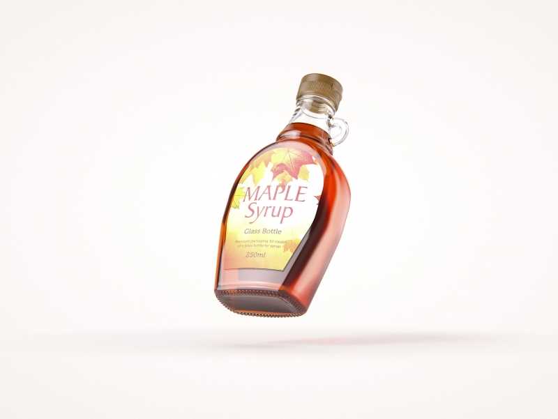 Maple Syrup Glass bottle 250ml 3D model pack (clear glass)