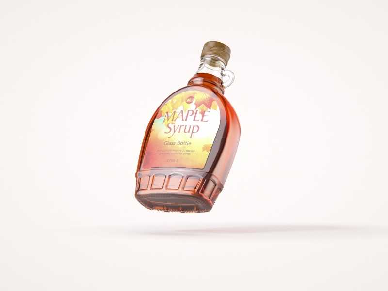 Maple Syrup Glass bottle 375ml 3D model pack (with a glass pattern)