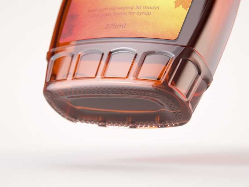 Maple Syrup Glass bottle 375ml 3D model pack (with a glass pattern)