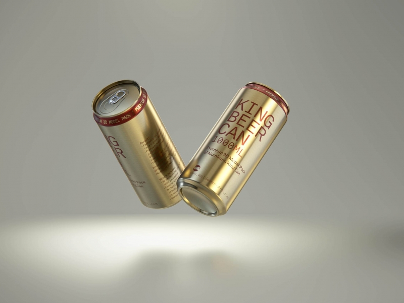 Rexam/Ball Aluminum KING Beer Can 1000ml premium packaging 3D model