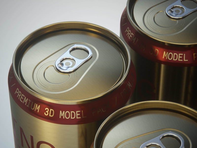 Rexam/Ball Aluminum KING Beer Can 1000ml premium packaging 3D model