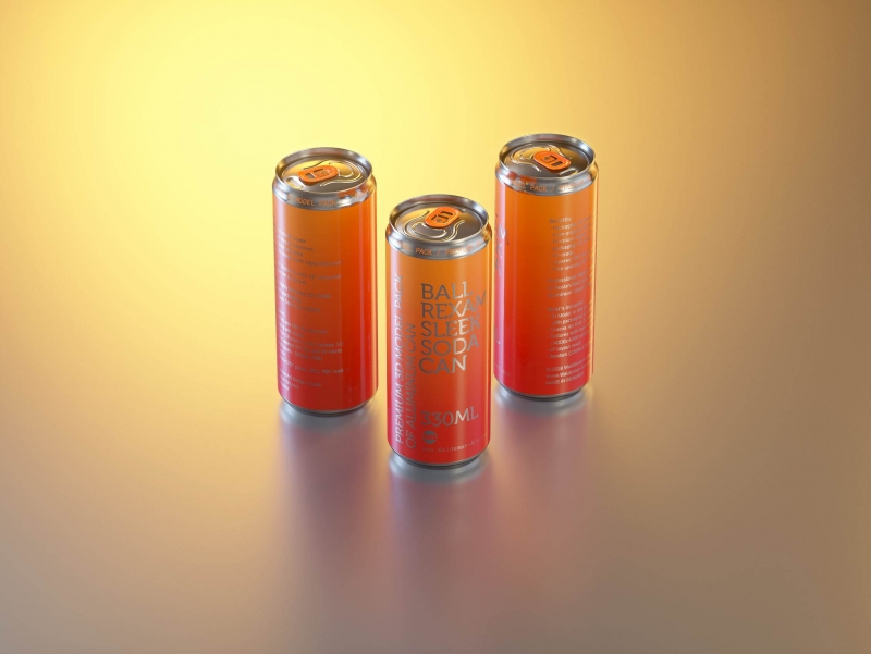 Ball/Rexam Soda Metal Sleek Can 330ml Premium 3D model pack