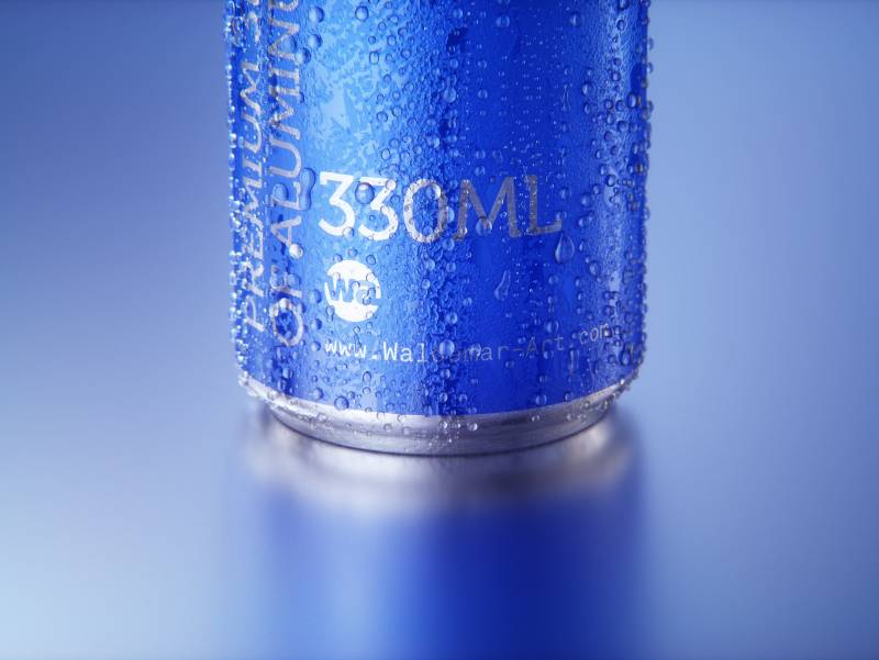 Metal Sleek can 330ml with frost and water condensation professional 3D model pack