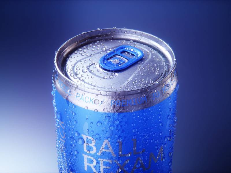 Metal Sleek can 330ml with frost and water condensation professional 3D model pack