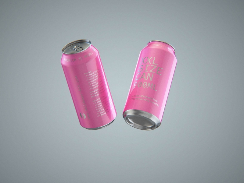 Ball/Rexam Metal XXL Size Can 900ml Premium packaging 3D model pack