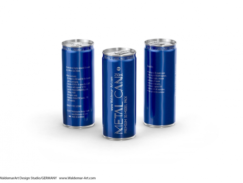 BALL (REXAM) Metal Slim Can 250ml packaging 3D model