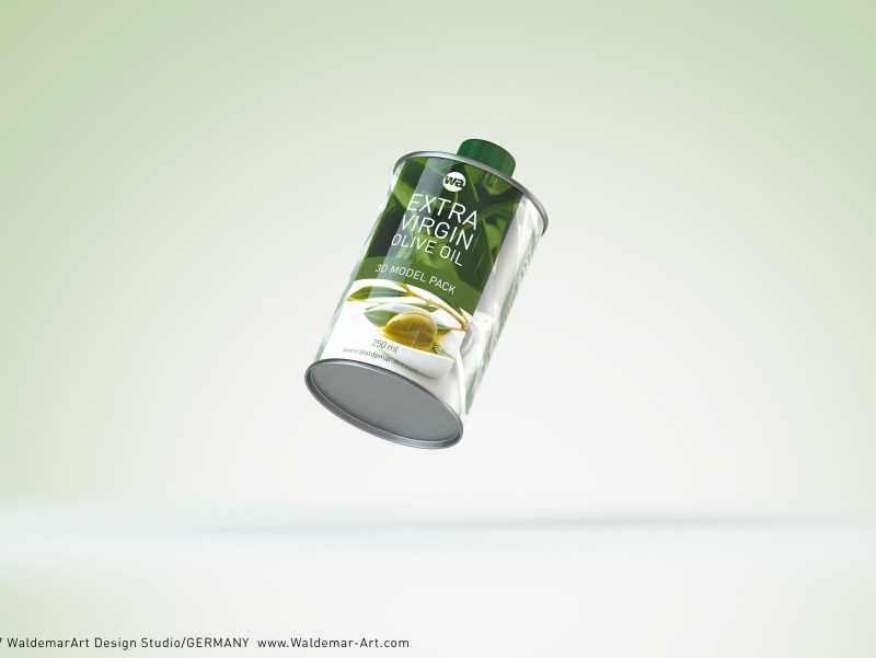 Olive oil metal bottle 250ml packaging 3d model