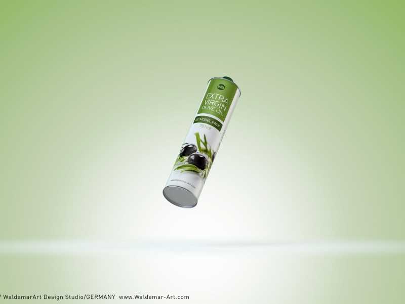 Olive oil metal bottle 750ml packaging 3d model