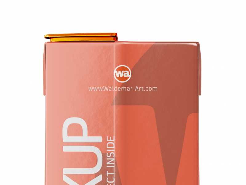 Tetra Pack Brick Mockup Aseptic 1000ml Slim with ReCap3 - Front view