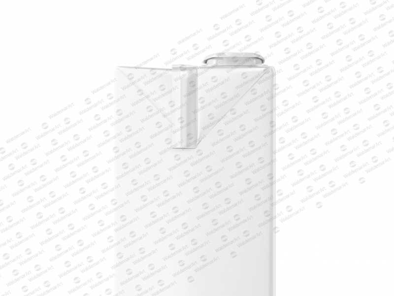Tetra Pack Brick Mockup Aseptic 1000ml Slim with ReCap3 - Side view