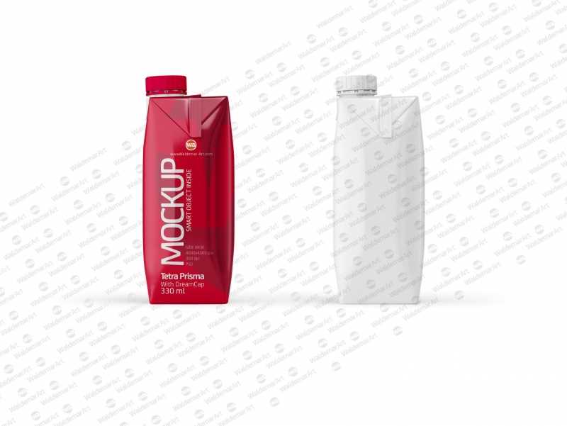 Tetra Pack Prisma 330ml with DreamCap Mock-up - Side view
