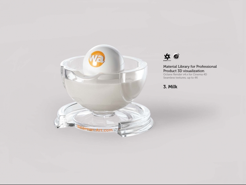 Octane 4+  for Cinema 4D (compatible with version 2024) Materials Pack 2 - Liquids and Food [27 items] (Jam, Butter, Milk, Yoghurt, Pesto, Honey, Beer, Wine etc)