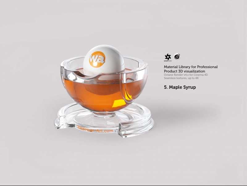 Octane 4+  for Cinema 4D (compatible with version 2024) Materials Pack 2 - Liquids and Food [27 items] (Jam, Butter, Milk, Yoghurt, Pesto, Honey, Beer, Wine etc)