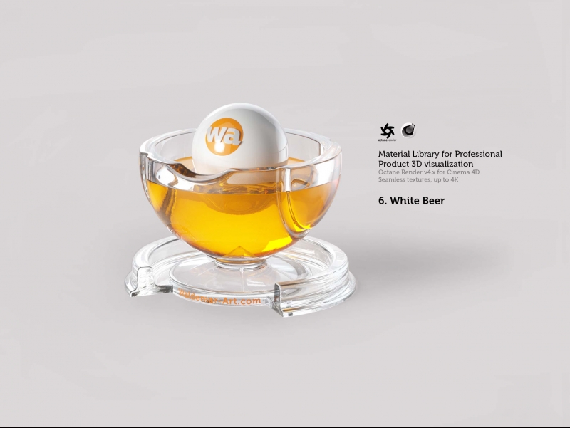 Octane 4+  for Cinema 4D (compatible with version 2024) Materials Pack 2 - Liquids and Food [27 items] (Jam, Butter, Milk, Yoghurt, Pesto, Honey, Beer, Wine etc)