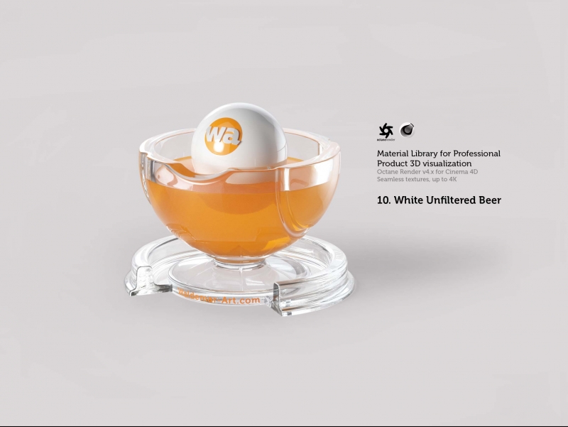 Octane 4+  for Cinema 4D (compatible with version 2024) Materials Pack 2 - Liquids and Food [27 items] (Jam, Butter, Milk, Yoghurt, Pesto, Honey, Beer, Wine etc)