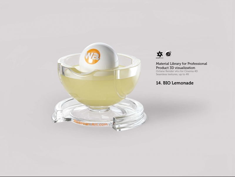 Octane 4+  for Cinema 4D (compatible with version 2024) Materials Pack 2 - Liquids and Food [27 items] (Jam, Butter, Milk, Yoghurt, Pesto, Honey, Beer, Wine etc)