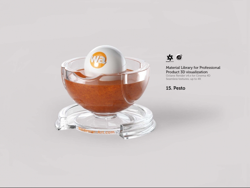 Octane 4+  for Cinema 4D (compatible with version 2024) Materials Pack 2 - Liquids and Food [27 items] (Jam, Butter, Milk, Yoghurt, Pesto, Honey, Beer, Wine etc)