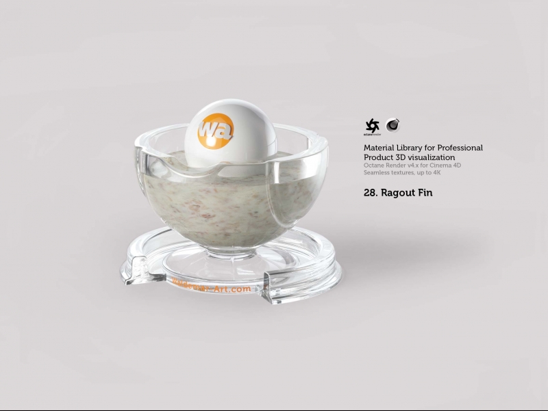 Octane 4+  for Cinema 4D (compatible with version 2024) Materials Pack 2 - Liquids and Food [27 items] (Jam, Butter, Milk, Yoghurt, Pesto, Honey, Beer, Wine etc)