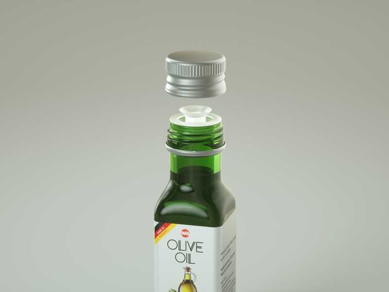 Square glass bottle 100ml for Olive oil 3D model pack