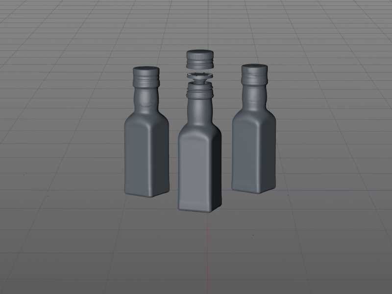 Olive oil square glass bottle 150ml Premium 3D model pack