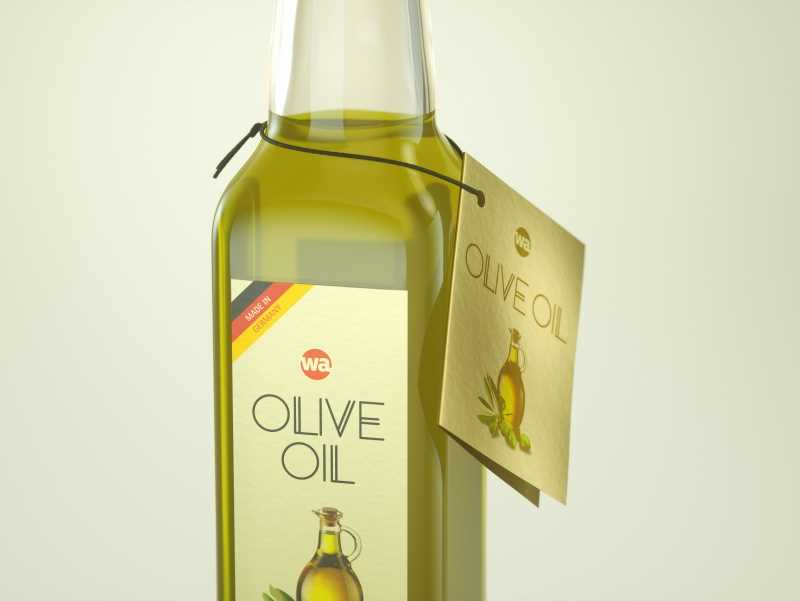Olive oil square glass bottle 250ml Premium 3D model pack