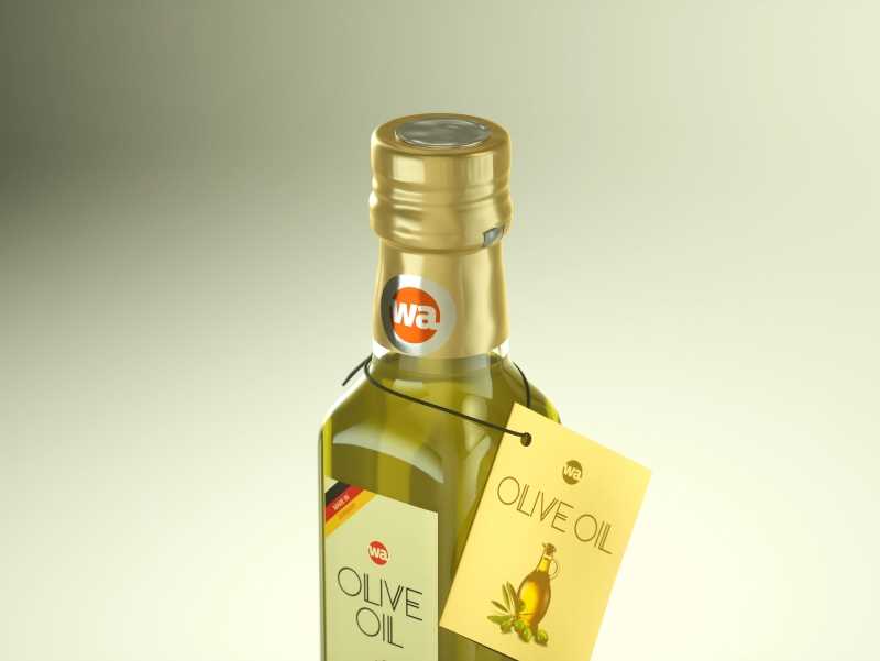 Olive oil square glass bottle 250ml Premium 3D model pack