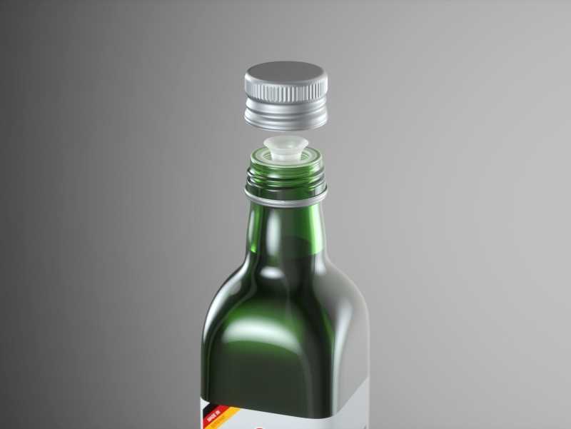 Premium packaging 3D model of the Olive Oil Square Glass Bottle 500ml