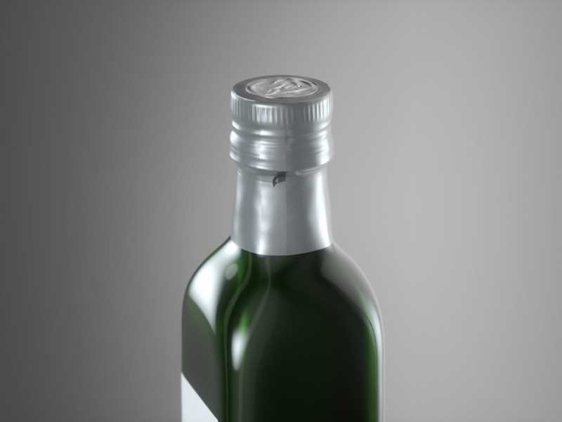 Premium packaging 3D model of the Olive Oil Square Glass Bottle 500ml