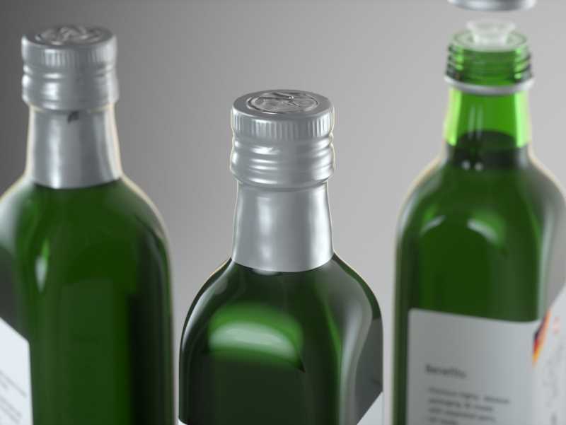 Premium packaging 3D model of the Olive Oil Square Glass Bottle 500ml