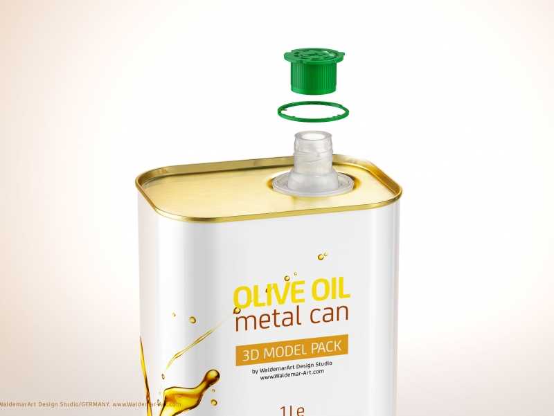 Olive oil Metal Can 1000ml Packaging 3D model