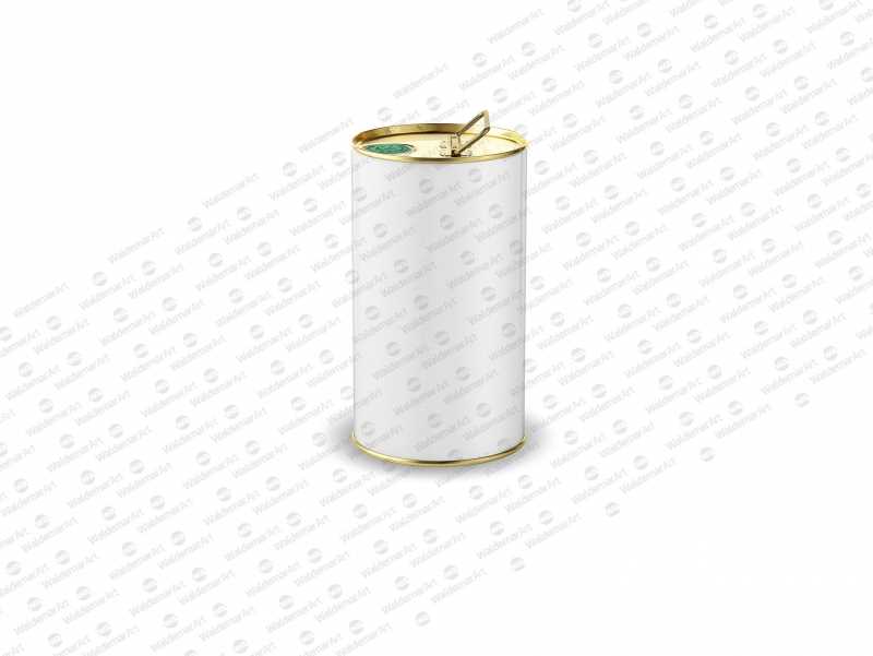 Packaging Mockup of an Olive oil Metal Tin Rounded Can 1.5Le with Closed Cap