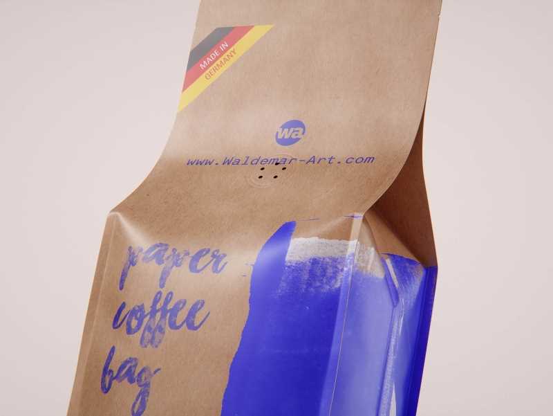 Paper Coffee Bag 1000g with stitches packaging 3D model