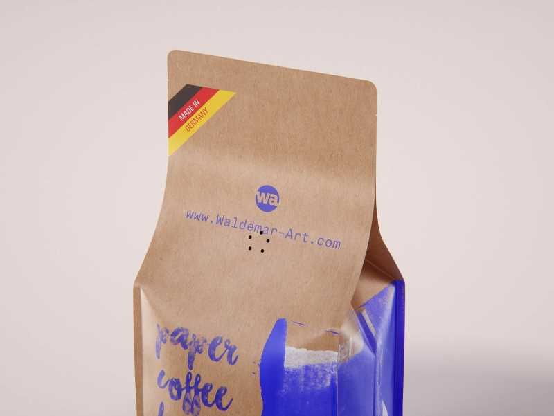Paper Coffee Bag 1000g with stitches packaging 3D model