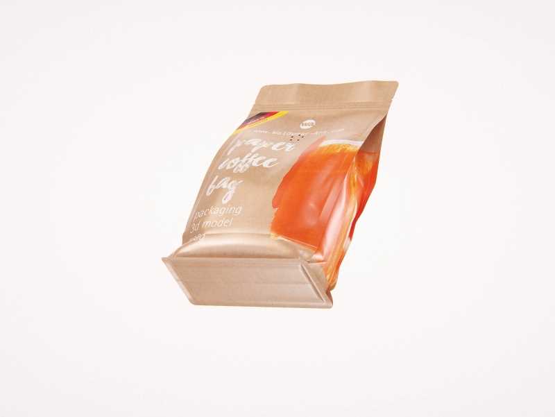 Paper Coffee Bag 500g with ZIP closure packaging 3D model