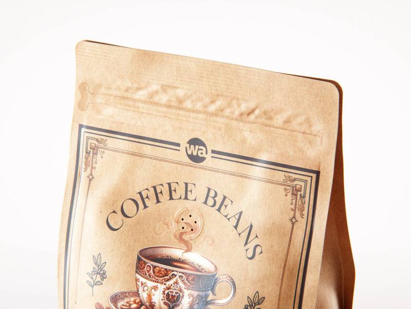 Premium packaging 3d model of Craft Paper Coffee Bag 500g with Rip Zip opening