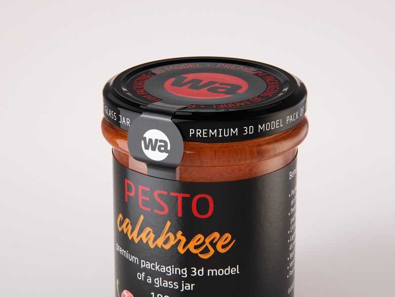 Pesto Calabrese glass jar 180g packaging 3d model