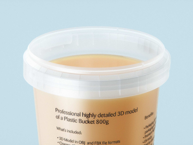 Vanille Dessert Plastic Bucket 800g premium packaging 3D model