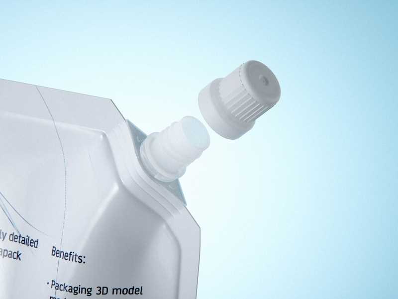 Plastic Stand-Up Pouch 500ml for hand wash packaging 3D model