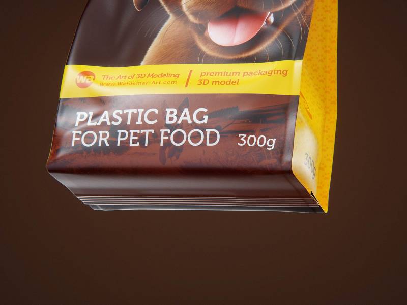 300g plastic bag of pet food premium packaging 3d model