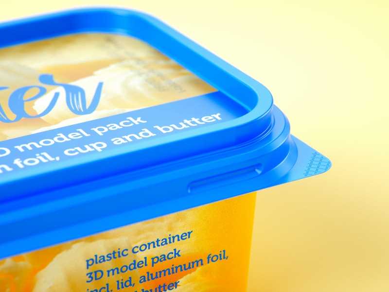 Butter Plastic Container Packagin 3D model pack 250g