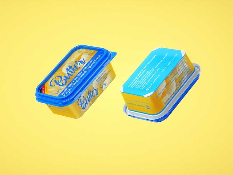 Butter Plastic Container Packagin 3D model pack 250g