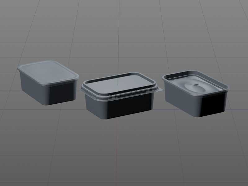 Butter Plastic Container Packagin 3D model pack 250g