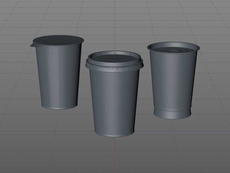 Yoghurt Plastic Cup 500ml Premium packaging 3D model