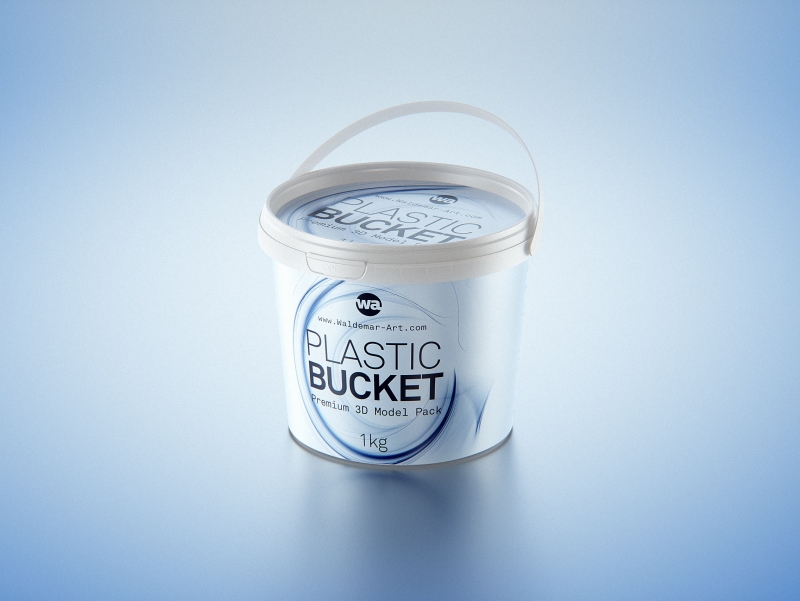 Plastic Bucket 1000g/1Kg premium packaging 3D model
