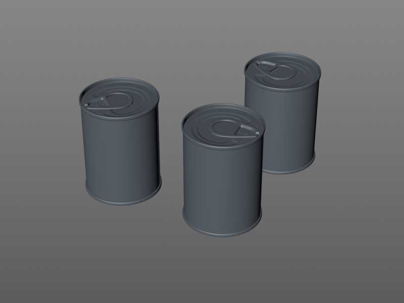 Packaging 3D model of the Tin metal can 140g with pull open