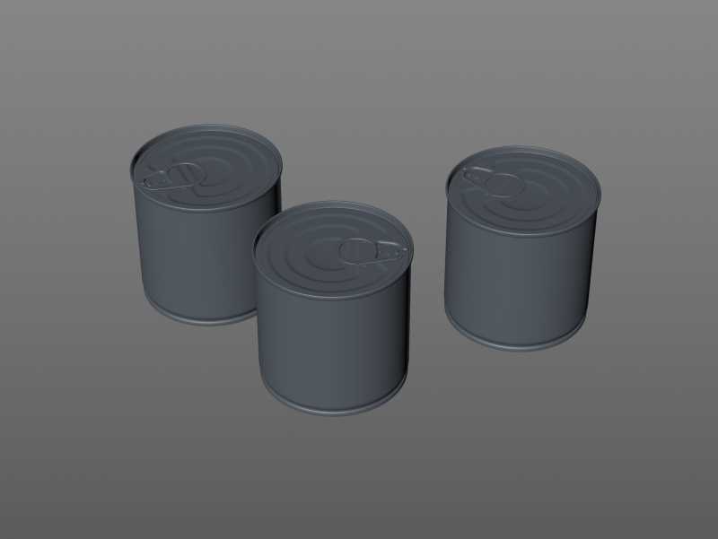 Packaging 3D model of the Tin metal can 250g with pull open